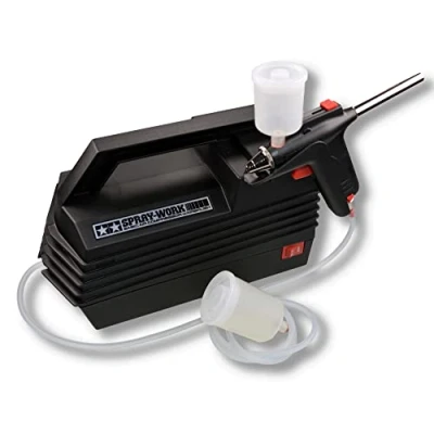 Afbeelding van Tamiya Airbrush starterset met compressor Spray Work Basic 74520 Simple Action