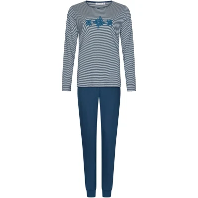 Afbeelding van Pastunette Blue Bloom Pyjama Bio Katoen Blauw Maat 36