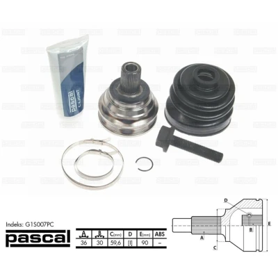Afbeelding van Homokineet reparatie set, aandrijfas PASCAL G1S007PC