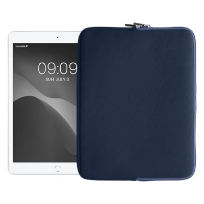 Afbeelding van kwmobile universele Tablet hoes Stevige stijlvolle voor tablets Neopreen sleeve Compatibel met 13&quot; donkerblauw