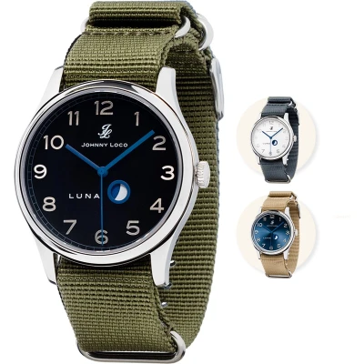 Afbeelding van Johnny Loco Luna I Horloge Heren Saffierkristal 41,3mm Waterdicht tot op 100M Charcoal