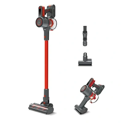Afbeelding van Polti Forzaspira D Power SR550 Draadloze stofzuiger, 2 in 1, digitale motor en multi cyclonische technologie, autonomie tot 40 min, 3 stofzuigprogramma&#039;s, mini turboborstel, rood/grijs