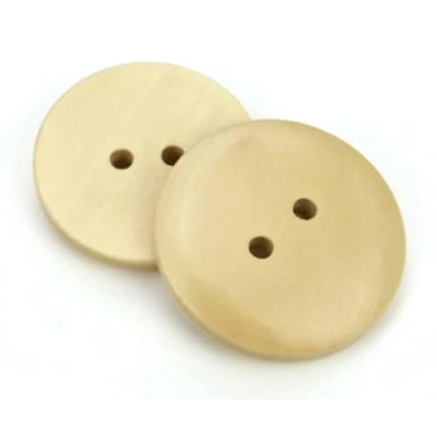 Afbeelding van Handarbeit Lieblingsladen 12 edele houten knopen 21 mm rond natuur 2 gaats knop knoop om aan te naaien knutselen scrapbooking jasknopen knutselknopen tweeochknopen licht