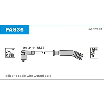 Afbeelding van Bougiekabelset JANMOR FAS36