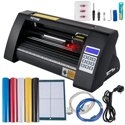 Afbeelding van VEVOR Vinyl Snijplotter, 375 mm Snijplotter Machine, LED Desktop Cutter Plotter, Semi automatisch Ingebouwd Optisch Oog Lasergeleiding, Compatibel met Signmaster software voor Windows systeem