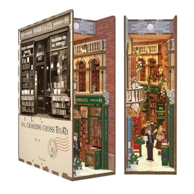 Afbeelding van Tonecheer Book Nook: 84 Charing Cross Road Houten 3D puzzel Verlicht Sensor DIY miniatuurhuis TQ114