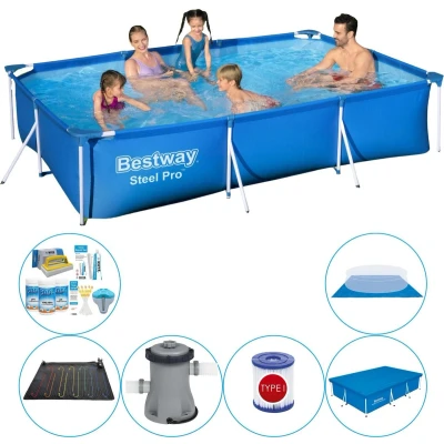 Afbeelding van Bestway Steel Pro Rechthoekig Zwembad 300 x 201 66 cm Blauw Voordeelset