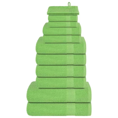 Afbeelding van VidaXL 12 delige handdoekenset 360 g/m² 100% katoen appelgroen
