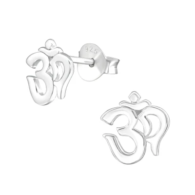 Afbeelding van JoyS Zilveren Ohm oorbellen 8 mm egaal gepolijst oorknoppen