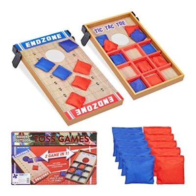Afbeelding van Relaxdays bordspel 2 in 1 set cornhole &amp; boter kaas en eieren tic tac toe OXO