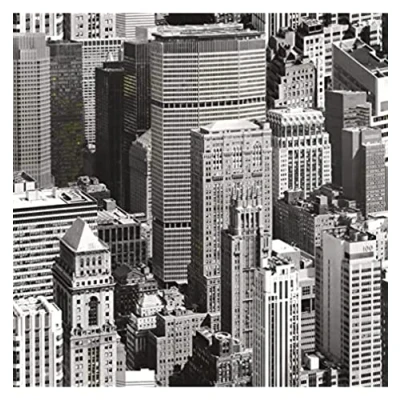 Afbeelding van Venilia Urban Sky 54698 Plakfolie met gebouw motief, decoratieve folie, meubelfolie, wolkenkrabber, folie grote stad, behang, zelfklevende zonder ftalaten, grijs, 45 cm x 1,5 m, dikte: 0,095 mm