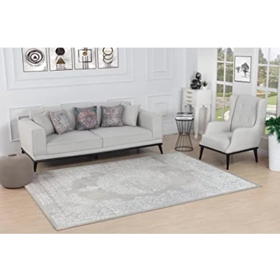 Afbeelding van Surya Agadir Vintage tapijt vloerkleden voor woonkamer, hal, slaapkamer, chique neutraal Scandi tapijt, traditionele boho tapijtstijl, natuurlijke onderhoudsvriendelijke pool groot 160 x