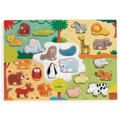 Afbeelding van Djeco reliëfpuzzel puzzlo animo 22st