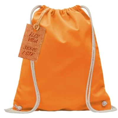 Afbeelding van ELES VIDA Sacs de Gym en Coton Naturel, Sac Sport à Dos Tissu Toile Jute certifié Oeko Tex (Mandarin