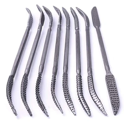 Afbeelding van MonLiya 8 STKS 5.5 X 200mm Double Ended Riffler Hout Rasp Bestand Set Houtbewerking Carving Raspen Grof Handwerk Gereedschap