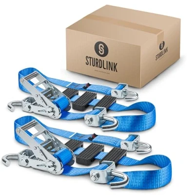 Afbeelding van Autospanbanden 50 mm 2,5m 5000kg LC x2 Spanbanden voor Autotransport, Wielbanden, Wielriemen, Autosjorbanden, Bandgordel, bandenriemen EN 12195 2 Sturdlink