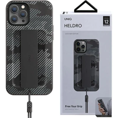 Afbeelding van Uniq Heldro hoesje voor iPhone 12 Pro Max, zwarte camouflage/houtskoolcamo Antimicrobieel