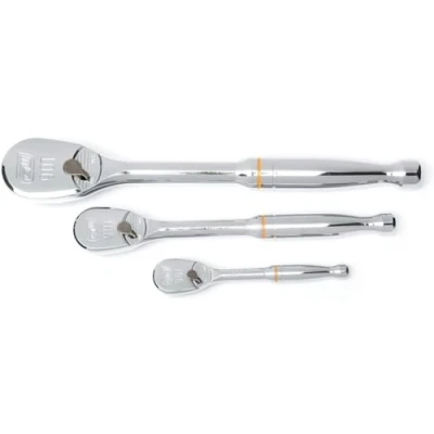 Afbeelding van GearWrench 3 Stuk 1/4 &quot;, 3/8&quot; &amp; 1/2&quot; Drive Volledige Polish Ratchet Set, 90 Tanden 81206T, Multi