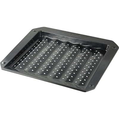 Afbeelding van Zenker Grill en ovenplaat emaille (38 x 3 33 cm) SPECIAL COOKING, rechthoekige ovenvorm met verzegeling, grillvorm vetverzamelgroeven (kleur: zwart), hoeveelheid: 1 stuk