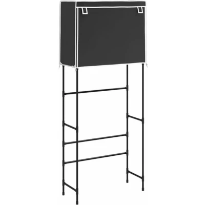 Afbeelding van Opbergrek voor boven wasmachine 2 laags 71x29,5x170,5 cm zwart