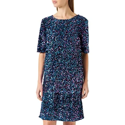 Afbeelding van PCKAM SS Dress, zwart/detail: multi sequins, XS