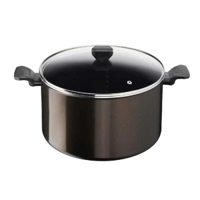 Afbeelding van Tefal Kookpan 30 cm (12,2 l) + glazen deksel, voor alle warmtebronnen behalve inductie, antiaanbaklaag, gemaakt in Frankrijk, Easy Cook &amp; Clean B5546902, N/C