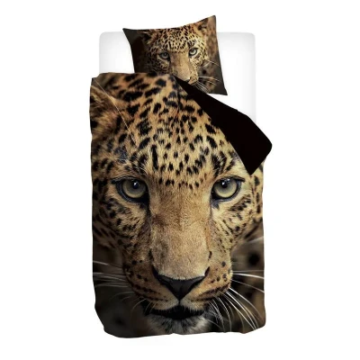 Afbeelding van Snoozing Lupard Flanel Dekbedovertrek Eenpersoons 140x200/220 cm Multi kleur
