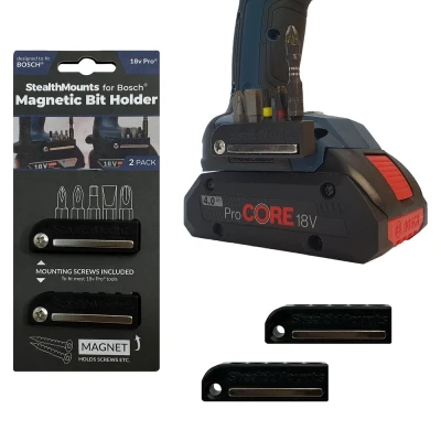 Afbeelding van StealthMounts Zwarte Bosch 18v magnetische bithouder Boorhouder Perfecte voor boren en stoten (2 stuks)