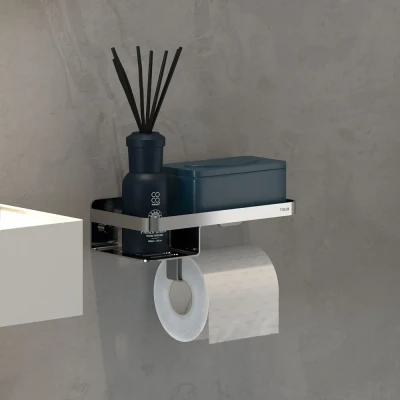 Afbeelding van WC Rolhouder Tiger Caddy met Planchet Chroom