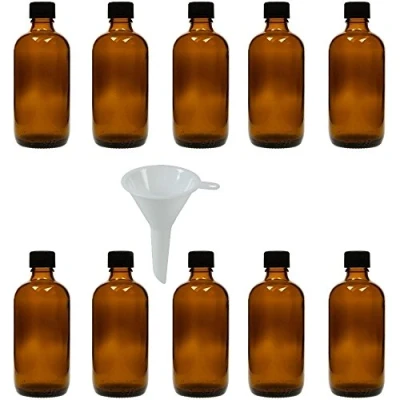 Afbeelding van Viva Haushaltswaren 10 druppelflessen ml/apothekersflessen met druppelinzet in bruin glas
