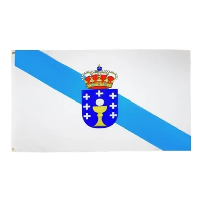 Afbeelding van Az Flag Vlag Van Galicië 90 x 60 cm Galicia Spanje 100% Polyester Met Geïntegreerde Metalen Ogen Paviljoen 50g Levendige kleuren