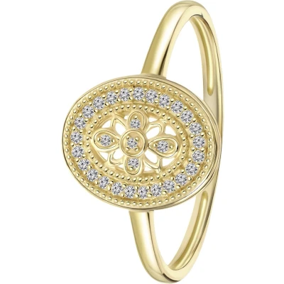 Afbeelding van Lucardi 14 CT GOLD, Diamond 0,07CT Ring goldcoloured, Dames, Maat: 62, Gold coloured