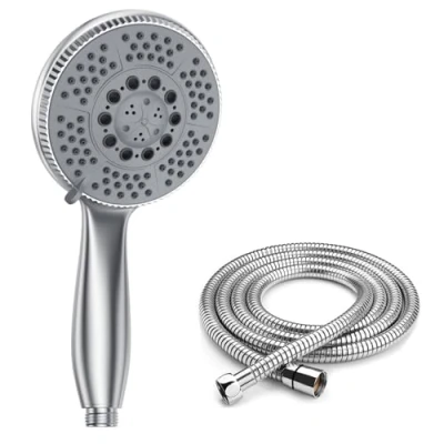Afbeelding van Vinabo douchekop met slang 1,5 m, douchekop, waterbesparend, slang, 5 straalsoorten, handdouche, waterbesparende grote spaardouchekop