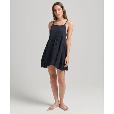 Afbeelding van Superdry MINI Beach CAMI Jurk, Dames, Maat: 36, Eclipse navy