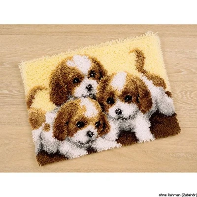 Afbeelding van Knooptapijt kit 3 Pups Vervaco PN 0147227