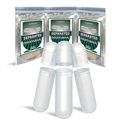 Afbeelding van Wananfu Gescheiden lege capsules 0 Vegetarisch 1000 tellen, transparant, compatibel met capsule vulmachine