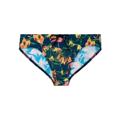 Afbeelding van HOM Flamingo zwembroek, Roze Vlaamse Print Marine Achtergrond, M