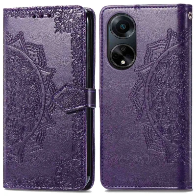 Afbeelding van Oppo A98 Hoesje Kunstleder iMoshion Bookcase Paars Telefoonhoesje