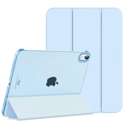 Afbeelding van MoKo Case for iPad 10th Generation 2022, Slim Stand Hard PC Translucent Back Shell Smart Cover Gen 10.9 inch Support Touch ID, Auto Wake/Sleep, Sky Blue