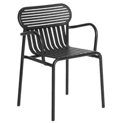Afbeelding van Petite Friture Week end tuinstoel met armleuningen zwart