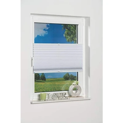 Afbeelding van K home Klemmfix plissé Palma wit 70 x 130 cm +++++blackout +++