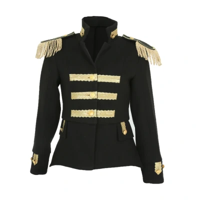 Afbeelding van Di Bartelomeo Carnavalsjas Dames Luxe Carnavalskleding Carnaval Zwart Met Gouden Details Maat 50