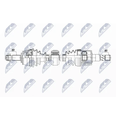 Afbeelding van NTY NPW PL 131 Aandrijfas Vooras rechts 953mm Handgeschakeld