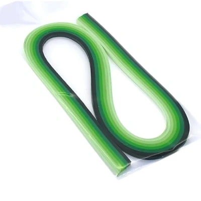 Afbeelding van ODETOJOY Quilling Papier Gradiënt Strips 5 MM Ambachten Filigrana Kleur Ramps Chromatische Crescendo 120 stks Lengte 21 inch (Groen)