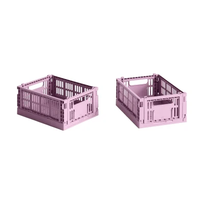 Afbeelding van Hay Colour Crate Mini vouwkrat set van 2 Roze