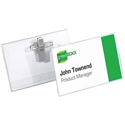 Afbeelding van Durable badge met combiklem ft 54 x 90 mm, blister van 5 stuks