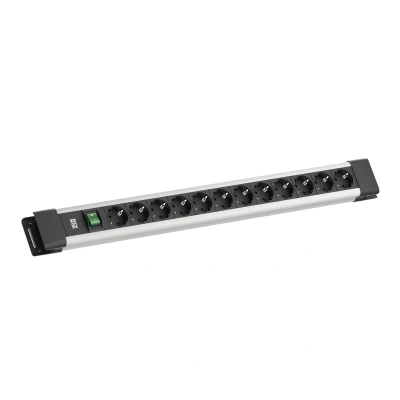 Afbeelding van BACHMANN CONNECTUS 12xCEE7/3, 1xSchalter 2,0m CEE7/7 Grau