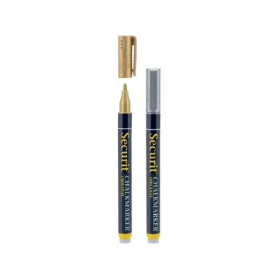 Afbeelding van Krijtstift Securit SMA 100 rond 1 2mm goud/zilver assorti