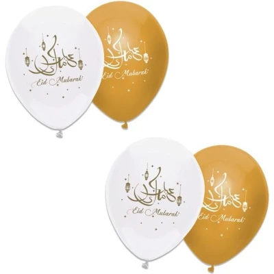 Afbeelding van Ballonnen Eid Mubarak Goud 30cm 6 stuks