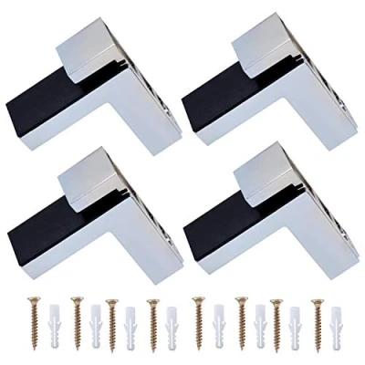 Afbeelding van Coolty 4 STKS Verstelbare Hout/Glas Plank Beugel, Solid Zinklegering Ondersteuning Muurbeugel voor 5 30mm Dikte